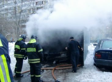 В Сальском районе загорелось авто под навесом