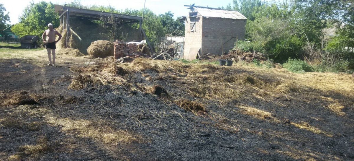 В селе Новый Егорлык Сальского района сгорело сено