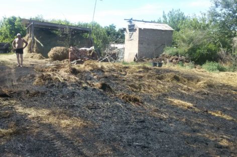 В селе Новый Егорлык Сальского района сгорело сено