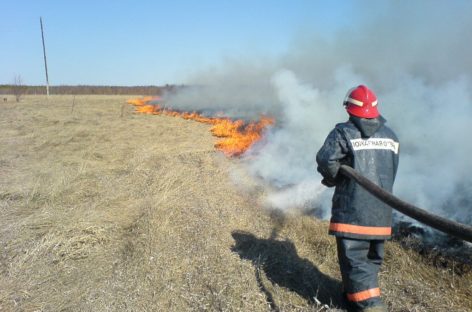 В Сальске уже несколько часов горит пустырь в районе военной части