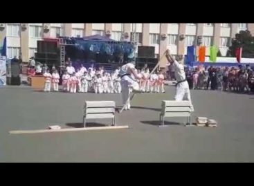 Красоту спорта продемонстрировали сальчанам каратисты киокусинкай