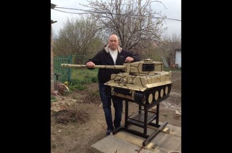 Умелец из Белозерного сварил модель немецкого танка