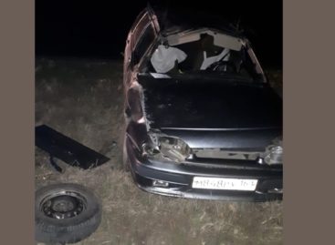 Сальчанин вёз детей в нетрезвом виде и улетел в кювет