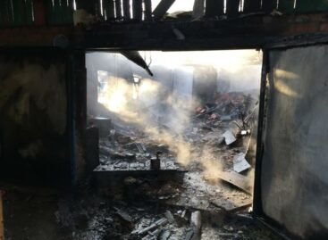 В частном домовладении в Гиганте сгорел гараж