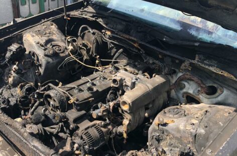 В микрорайоне Ново-Сальск горела «Toyota»