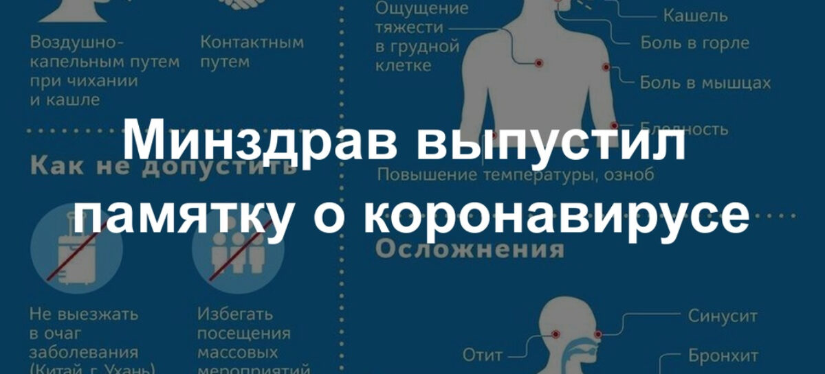 Пошагово и доступно: Минздрав России выпустил памятку по коронавирусу