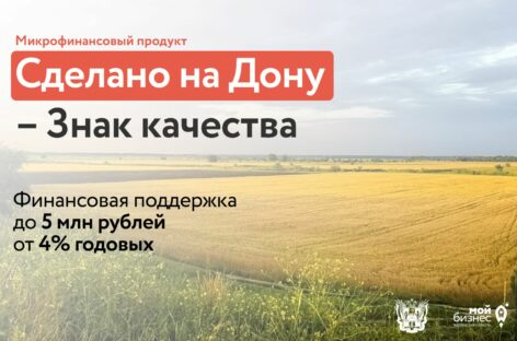 Предприятия-участники системы «Сделано на Дону» могут воспользоваться льготным микрофинансовым продуктом