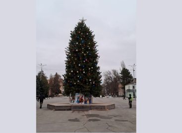 Завершилась установка главной городской ёлки Сальска на площади Ленина