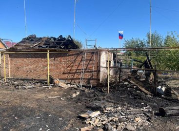 В Сальске ночью загорелась хоз постройка с голубятней