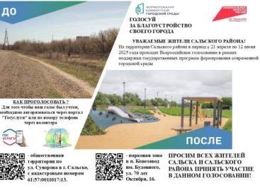 Жителей Сальского района приглашают принять участие в голосовании за благоустройство двух общественных территорий