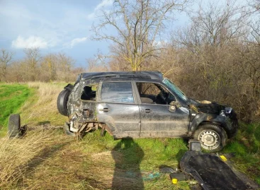 В Сальском районе «Нива» опрокинулась в кювет