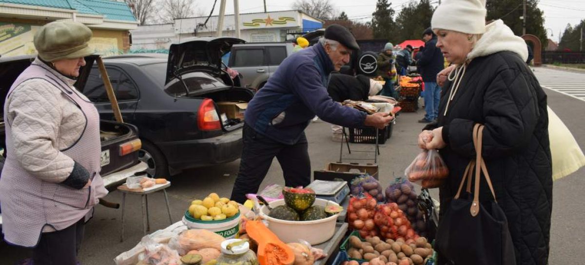 Ярмарка выходного дня в Сальске впервые прошла площадке у входа в городской парк на ул. Московской