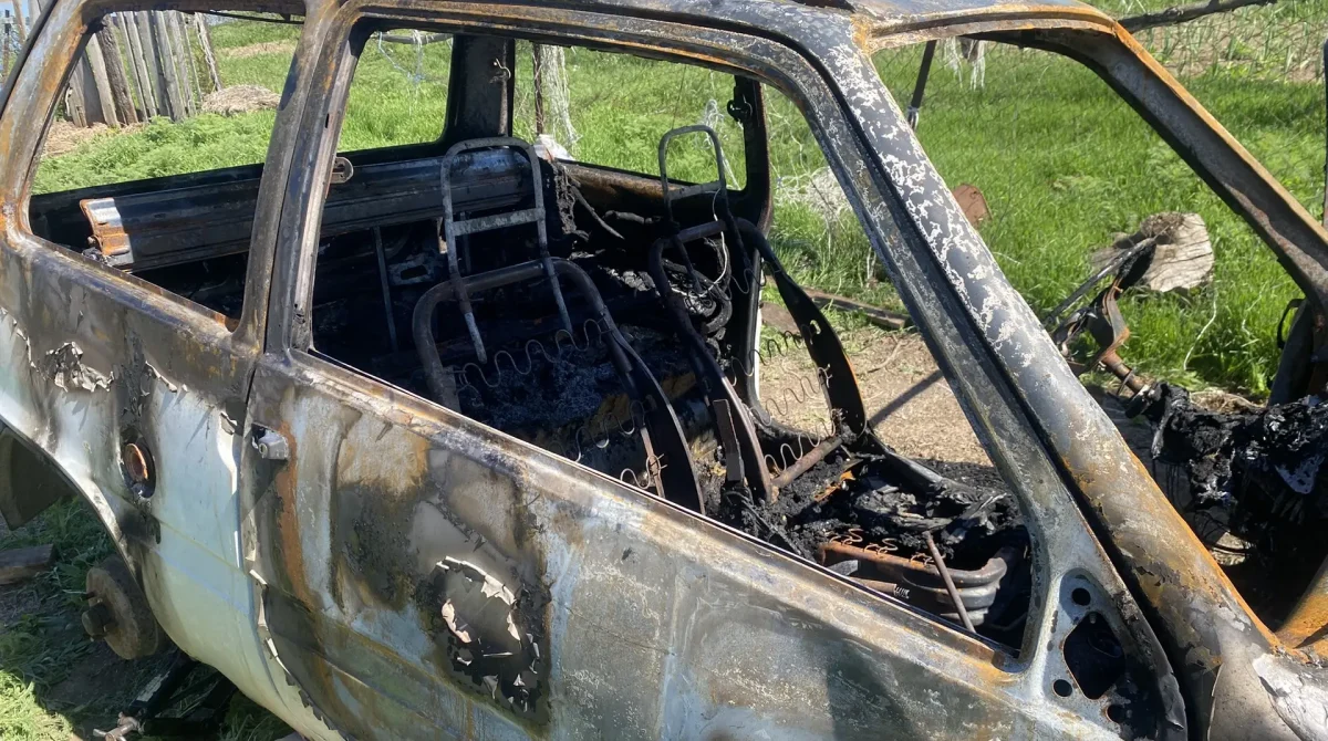 В Сальском районе сгорела «Ока»