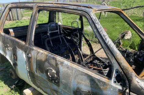 В Сальском районе сгорела «Ока»